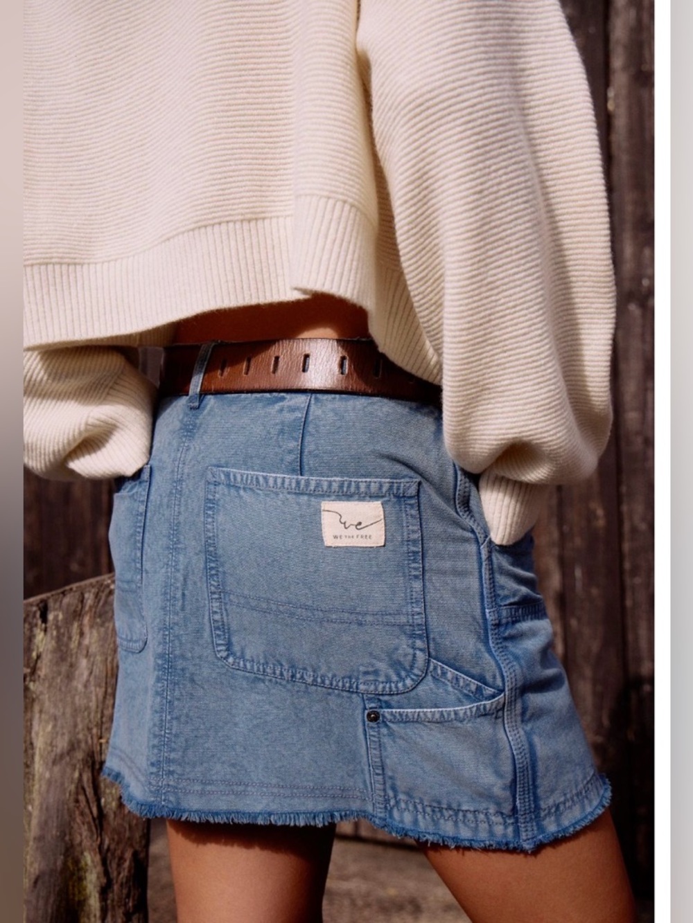 FREE PEOPLE We The Free Tenon Distressed Mini Skirt - Picture 2 of 16